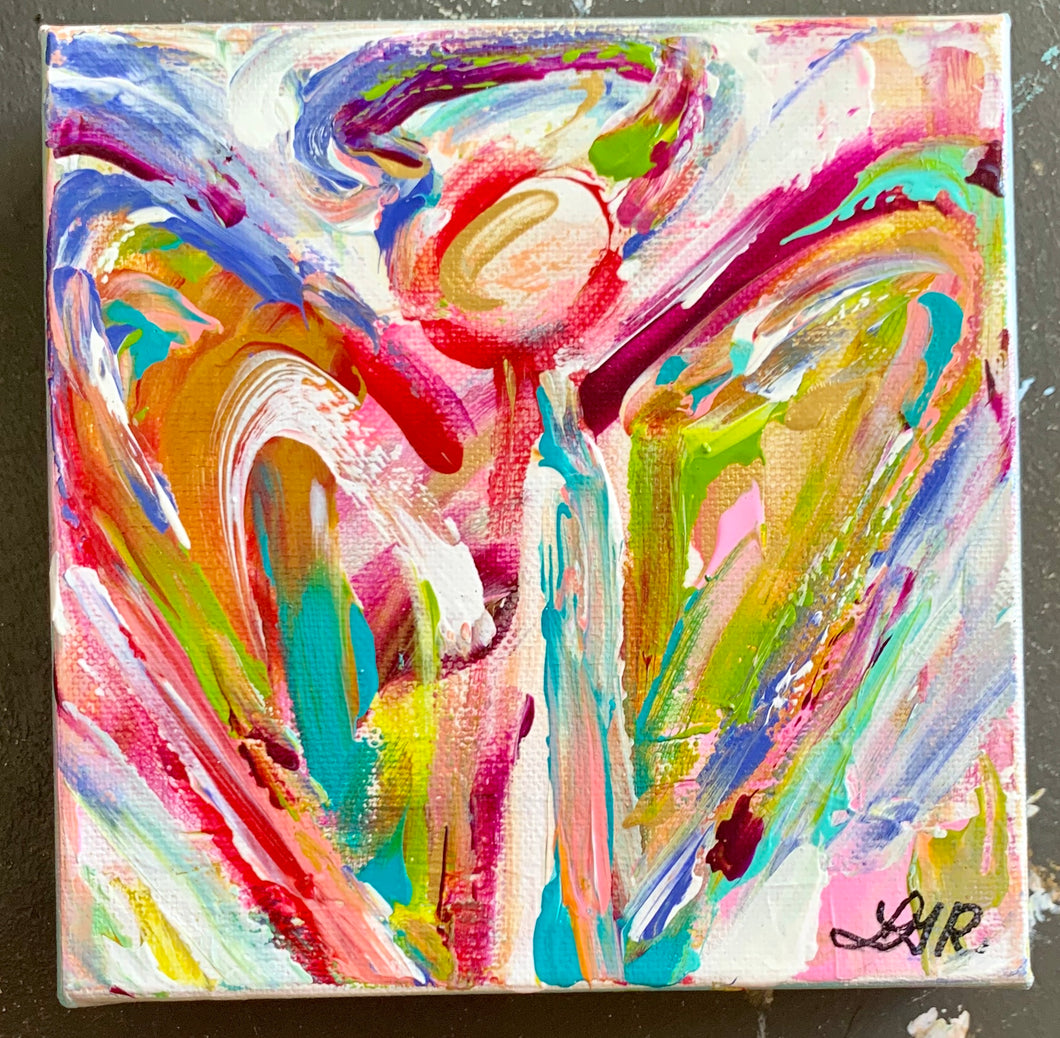 Dream a little ART | Leah G Richardson | Angel Abstract | Mini Art | Southern Artist | Colorful Abstract