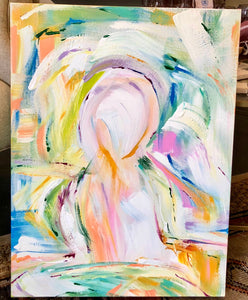 Dream a little ART | Abstract of a girl with bright colors by southern artist Leah G Richardson